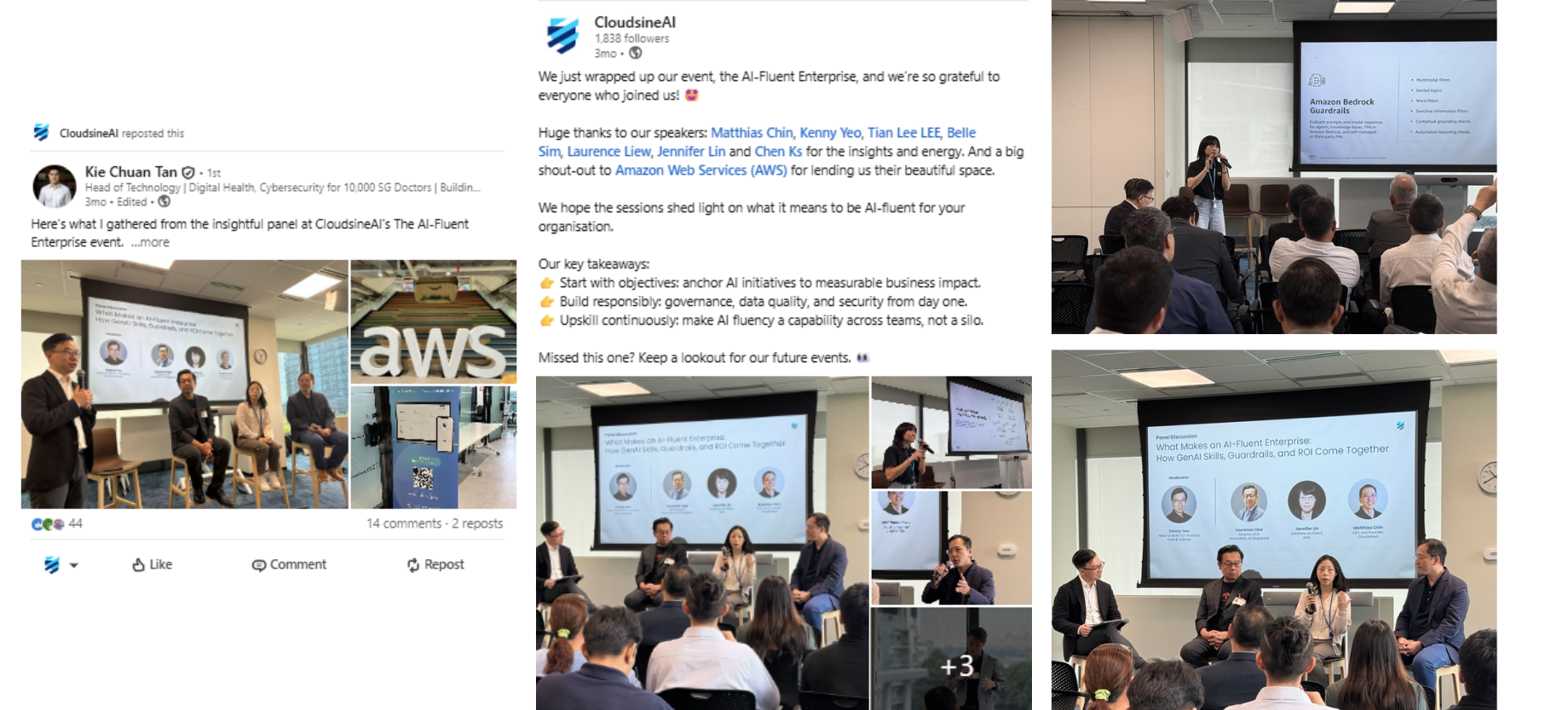 CloudsineAI AWS focused event — on the day