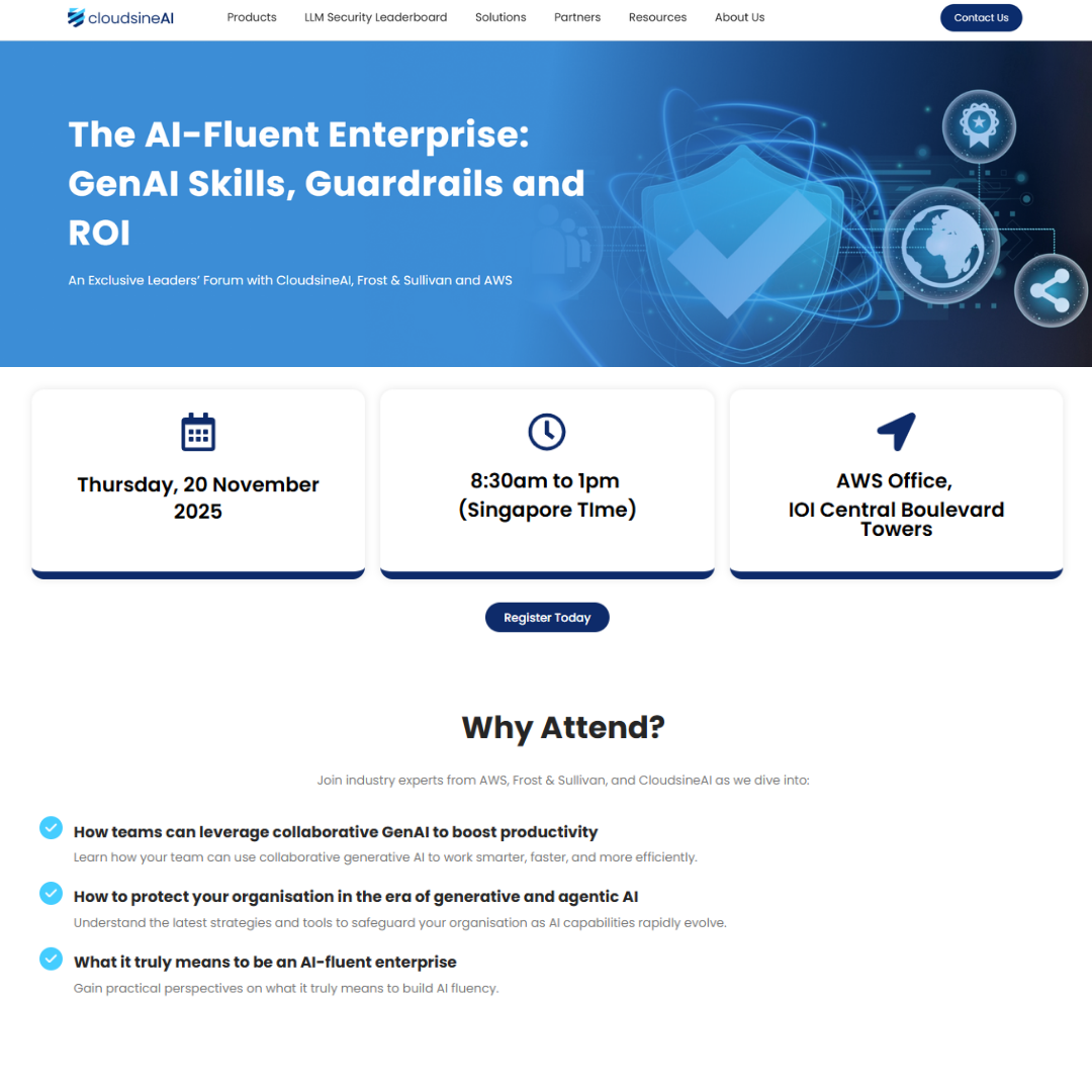 The AI-Fluent Enterprise event webpage