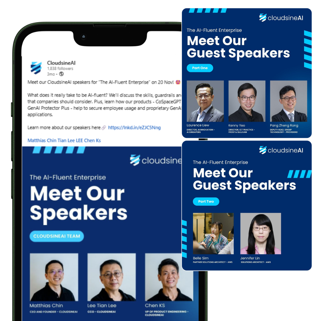 CloudsineAI AWS event social posts