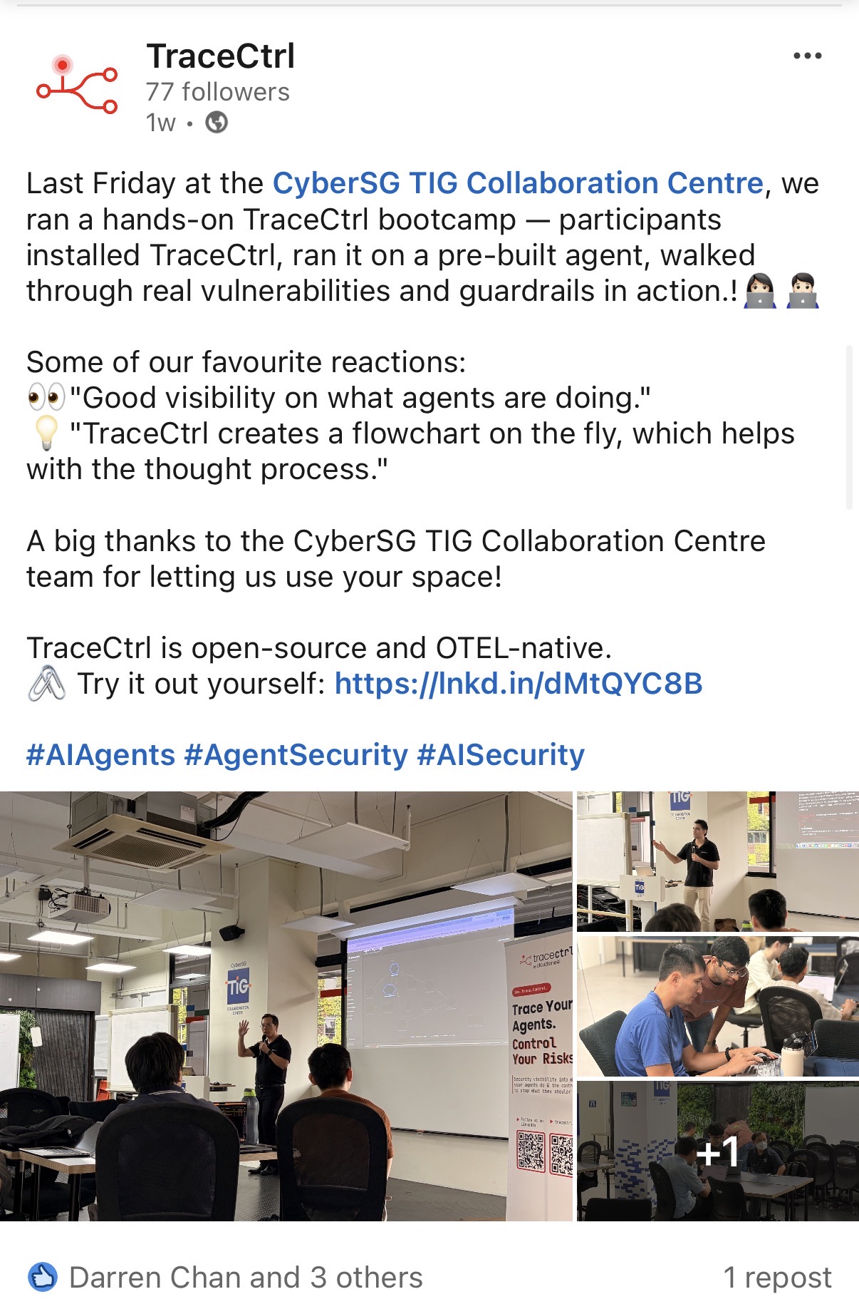 TraceCtrl bootcamp event post