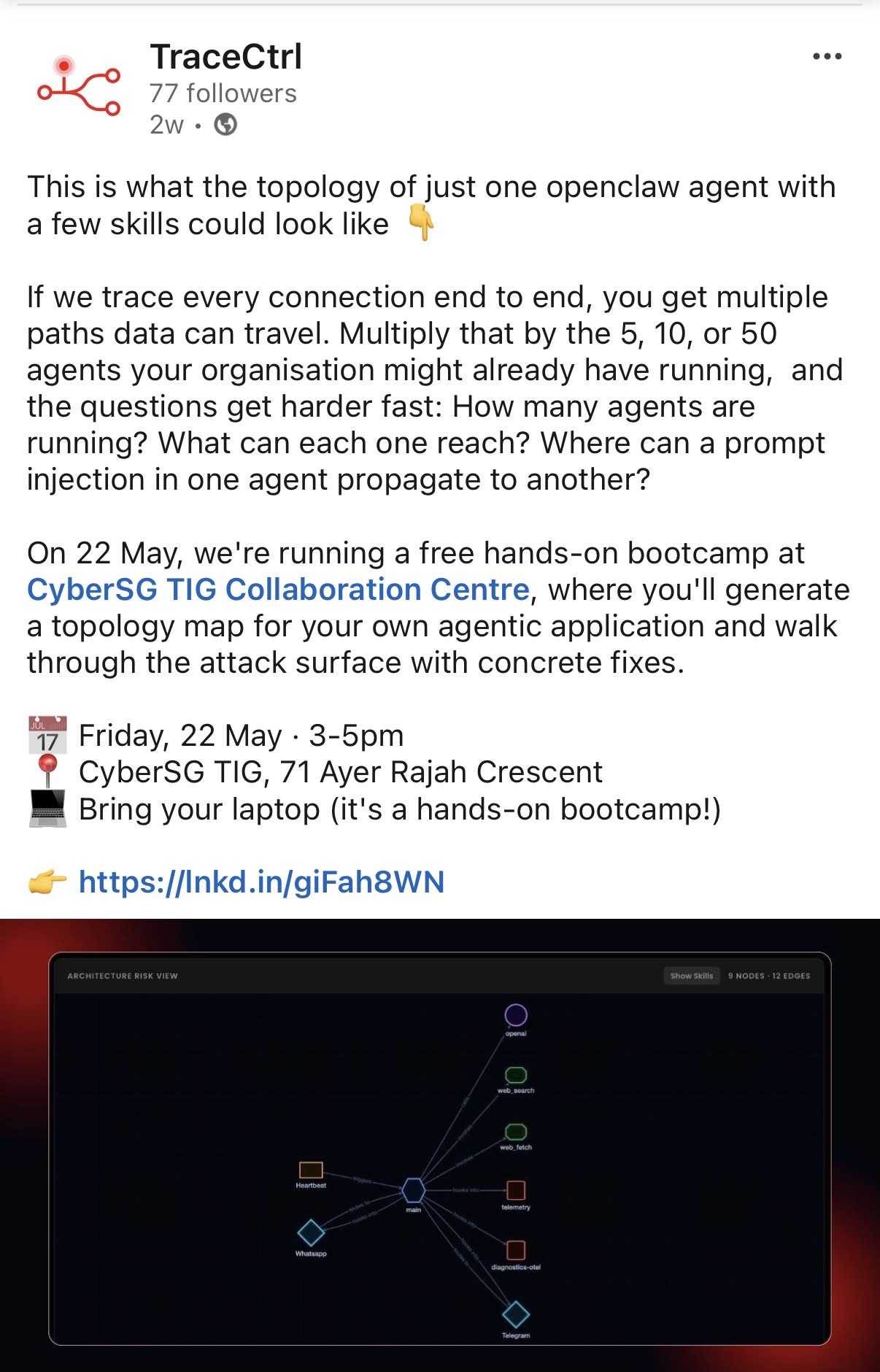 TraceCtrl bootcamp promo post