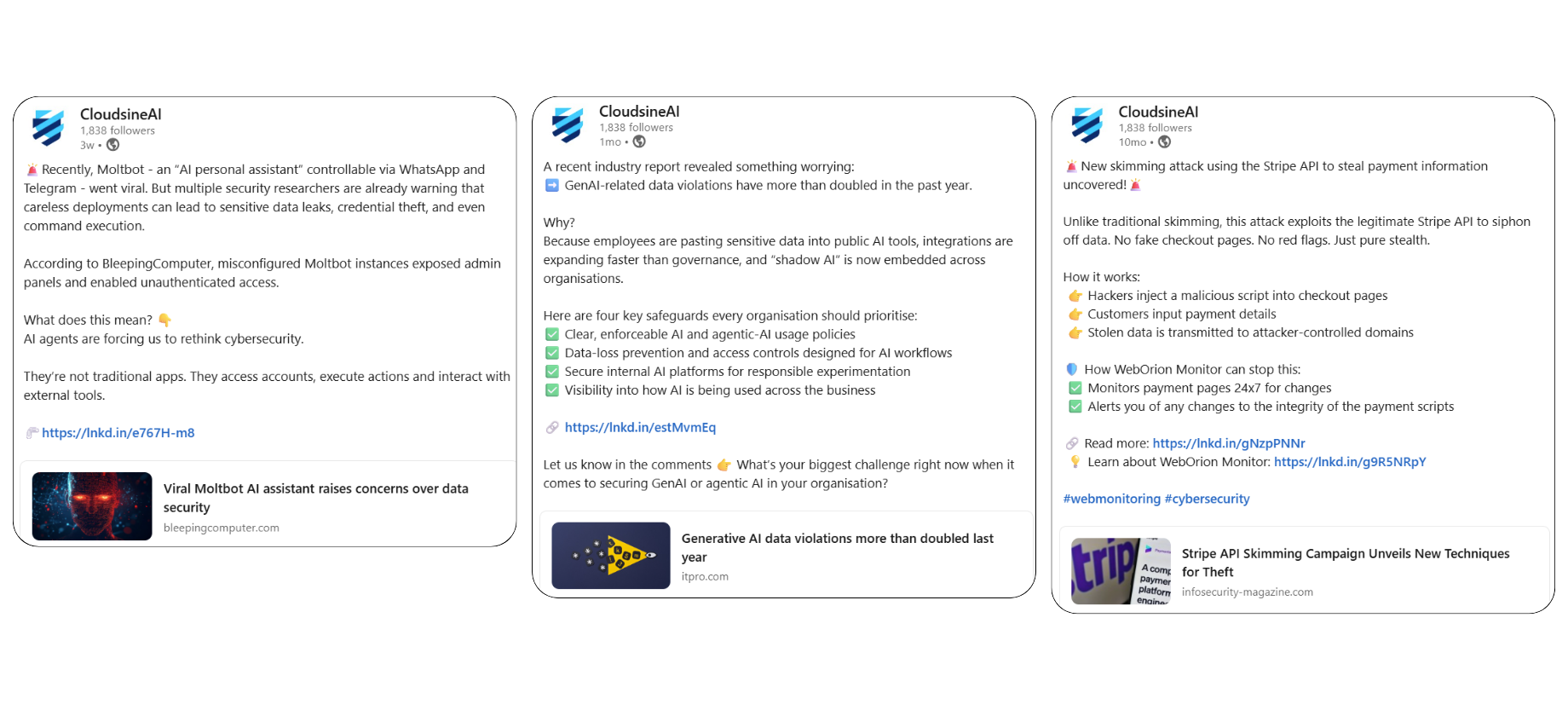 LinkedIn content — AI security posts