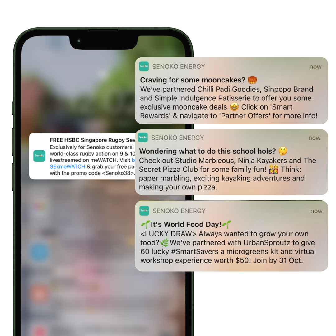 Senoko partner app notifications